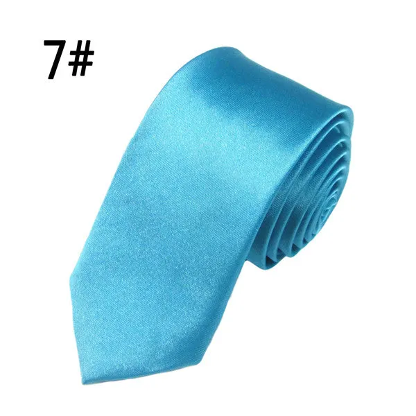 Hot Sale Men Ties Fashion Style Slim Gentlman Neck Skinny Tie Simplicity Design Wedding Party Formal Solid Silk Gravata