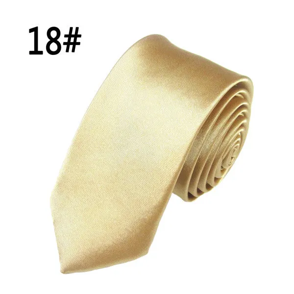 Hot Sale Men Ties Fashion Style Slim Gentlman Neck Skinny Tie Simplicity Design Wedding Party Formal Solid Silk Gravata