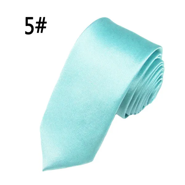 Hot Sale Men Ties Fashion Style Slim Gentlman Neck Skinny Tie Simplicity Design Wedding Party Formal Solid Silk Gravata