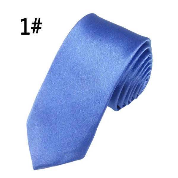 Hot Sale Men Ties Fashion Style Slim Gentlman Neck Skinny Tie Simplicity Design Wedding Party Formal Solid Silk Gravata