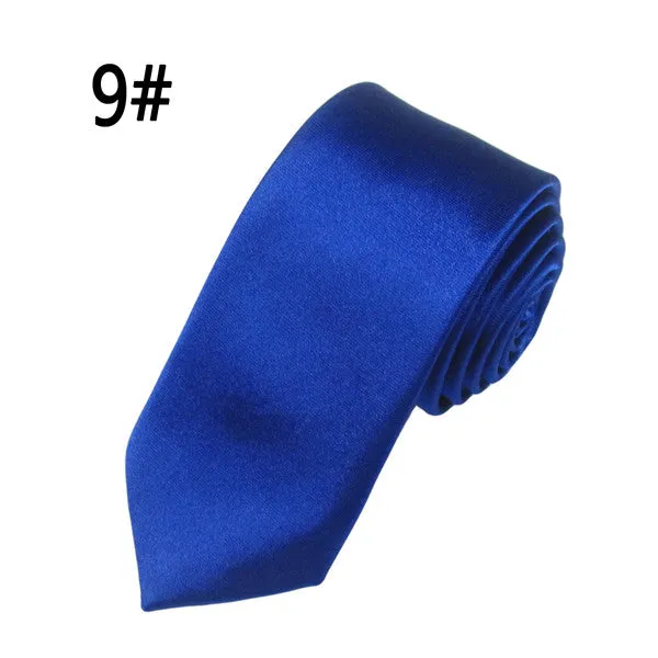 Hot Sale Men Ties Fashion Style Slim Gentlman Neck Skinny Tie Simplicity Design Wedding Party Formal Solid Silk Gravata