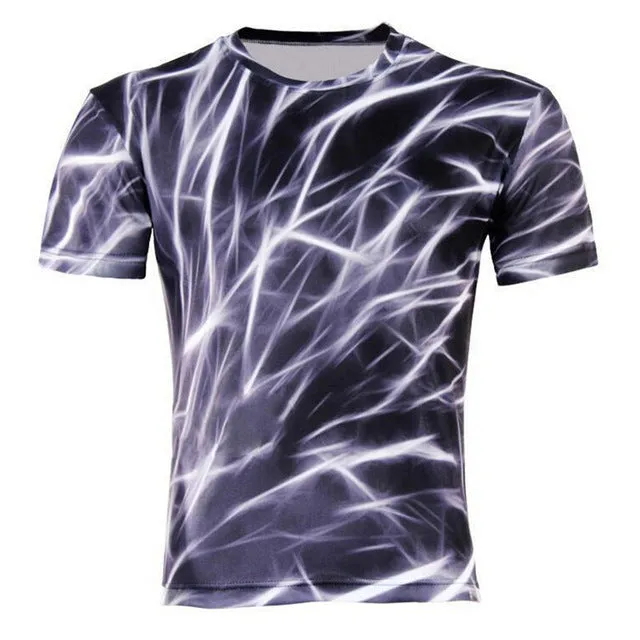 HOWL LOFTY Men Fashion 3D Animal Creative T-Shirt, Lightning/smoke lion/lizard/water droplets 3d printed short sleeve T-Shirts