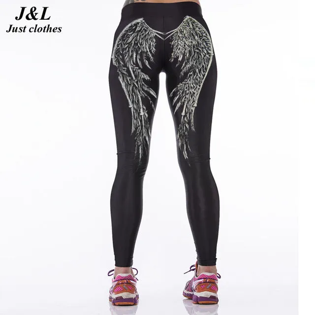 J&L Hot Sales! 3D Print Sporting Leggings Women Skull Girl Birds Printed Fitness Leggings 22 Styles Workout Clothes For Women