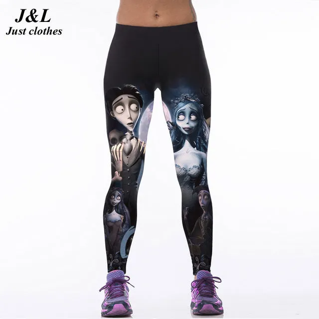 J&L Hot Sales! 3D Print Sporting Leggings Women Skull Girl Birds Printed Fitness Leggings 22 Styles Workout Clothes For Women