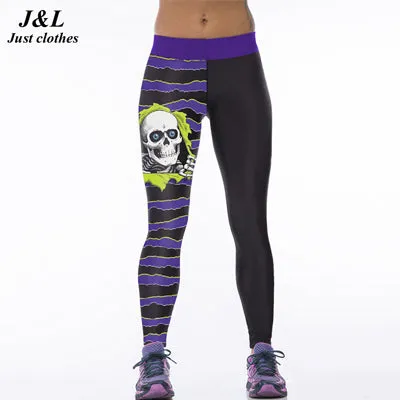 J&L Hot Sales! 3D Print Sporting Leggings Women Skull Girl Birds Printed Fitness Leggings 22 Styles Workout Clothes For Women