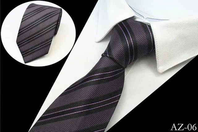 JEMYGINS New Design 100% Silk Men Tie 8cm Striped Classic Business Neck Tie For Men Suit For Wedding Party Necktie Factory Sale