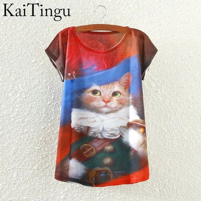 KaiTingu 2017 Brand New Fashion Spring Summer Harajuku Short Sleeve T Shirt Women Tops Eiffel Tower Printed T-shirt White Cloth