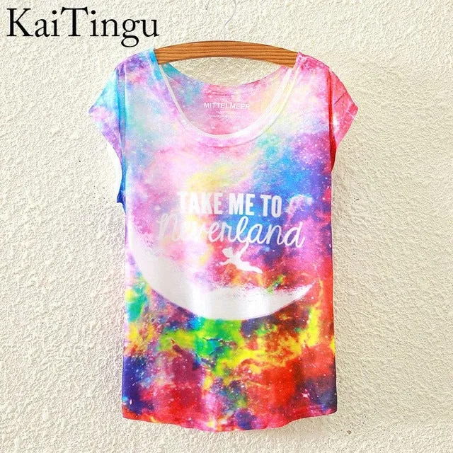 KaiTingu 2017 Brand New Fashion Spring Summer Harajuku Short Sleeve T Shirt Women Tops Eiffel Tower Printed T-shirt White Cloth