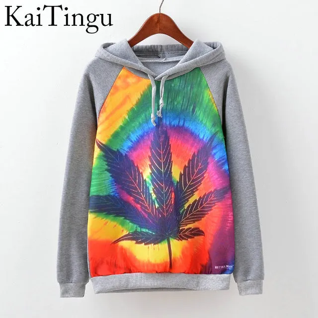 KaiTingu Brand Fashion Autumn Winter Long Sleeve Women Sweatshirt Harajuku Owl Print Hoodies Hooded Tracksuit Jumper Pullover