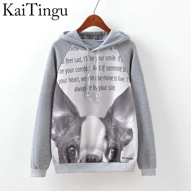 KaiTingu Brand Fashion Autumn Winter Long Sleeve Women Sweatshirt Harajuku Owl Print Hoodies Hooded Tracksuit Jumper Pullover