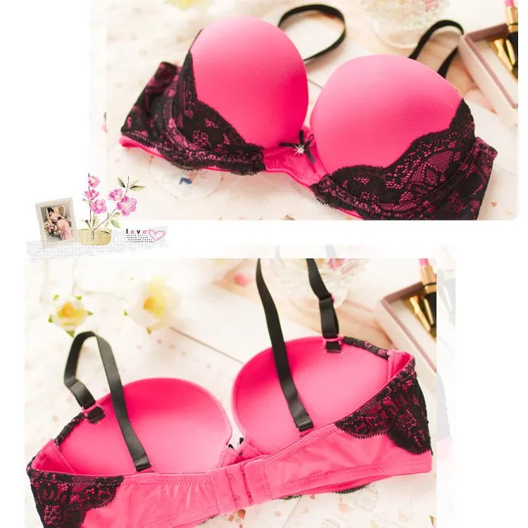 Lace Bra Sexy Push Up Bras For Women Fashion Female Underwire Floral Bralette Gather Brassiere