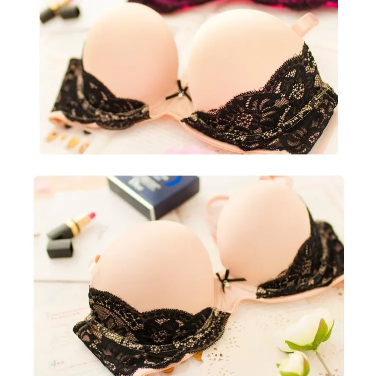 Lace Bra Sexy Push Up Bras For Women Fashion Female Underwire Floral Bralette Gather Brassiere