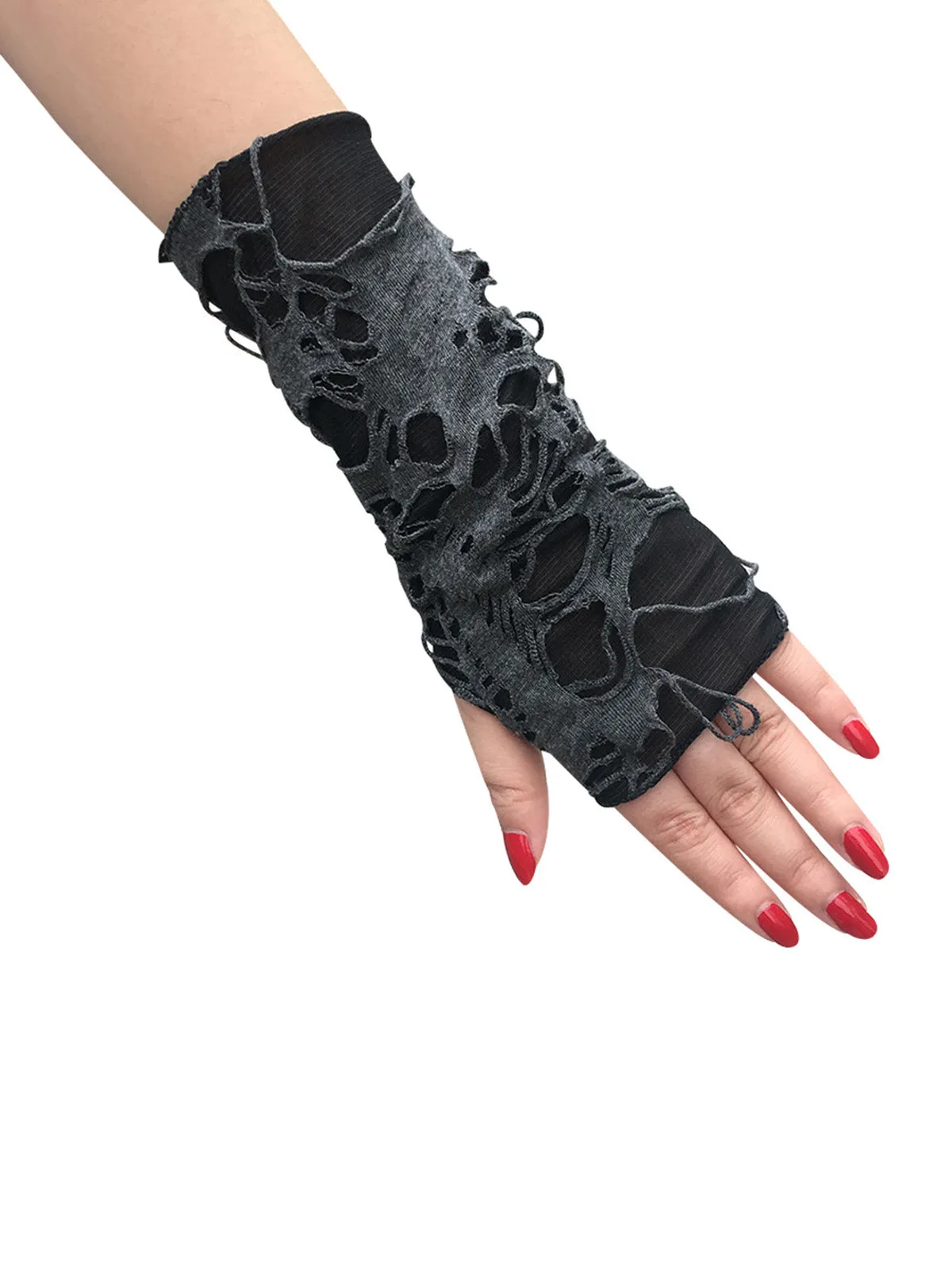 Latest Halloween Ripped Punk Gloves