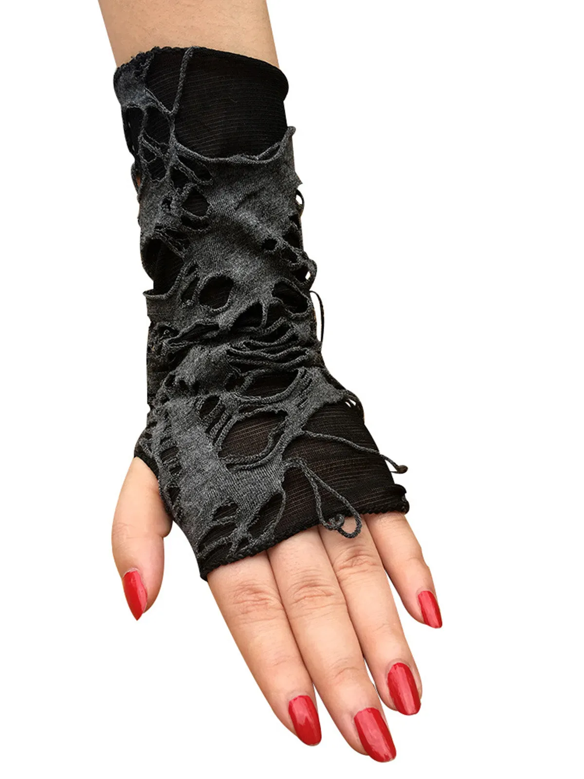 Latest Halloween Ripped Punk Gloves