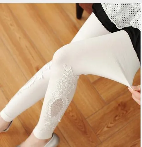 leggings 2017 new quality size S- 7xl women leggings thin hollow thin lace leggings solid pants plus size 7xl 6xl 5xl