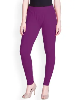 Lyra Purple Churidar Cotton Leggings free Size for Woman