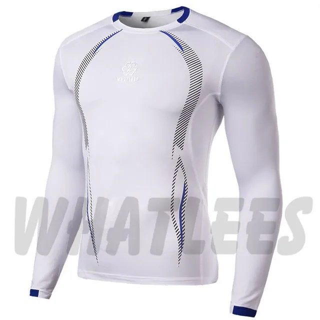 Men Compression MMA Rashguard Fitness Long Sleeves Shirts Base Layer Skin Tight Weight Lifting T Shirts M-XXL