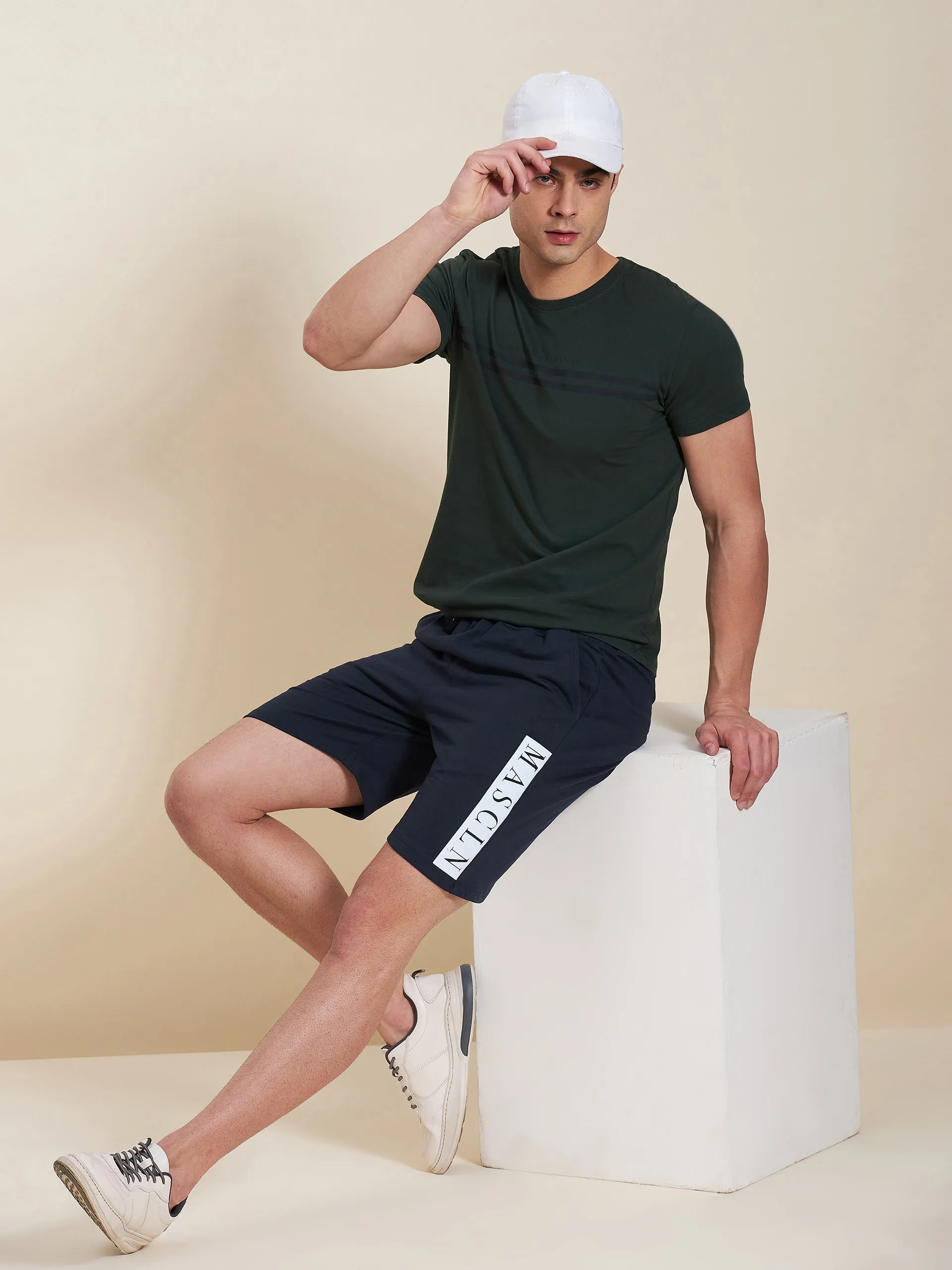 Men Navy Mascln Bermuda Shorts