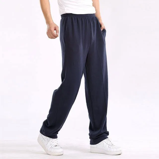 Men Plus Size Pants 6XL Solid Baggy Loose Elastic Pants Cotton Sweatpants Casual Pants Trousers Large Big Plus Size 5XL 6XL 7XL