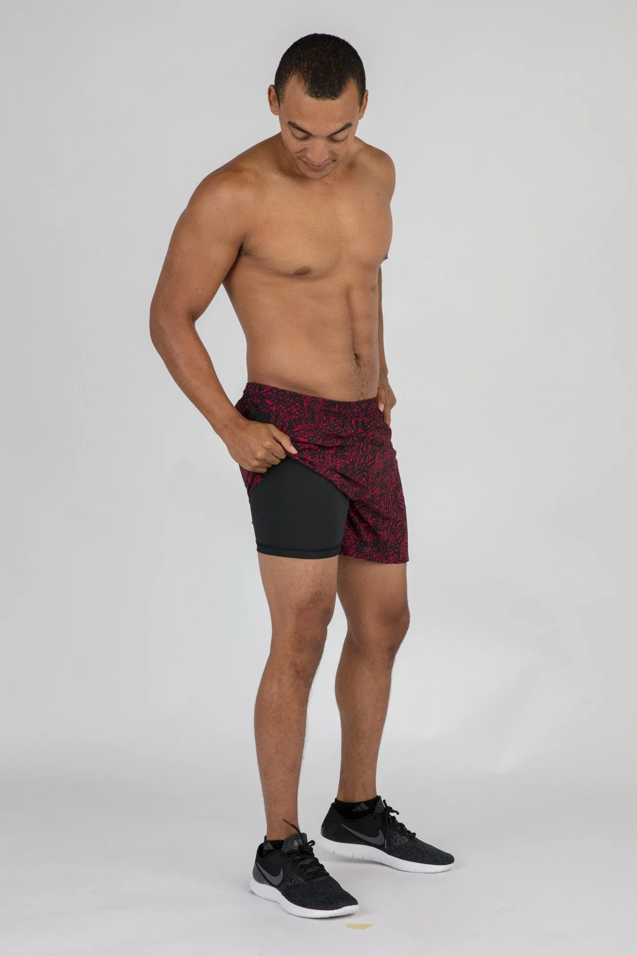 Men's 2-n-1 5" Ultra Running Shorts - Hyper Red