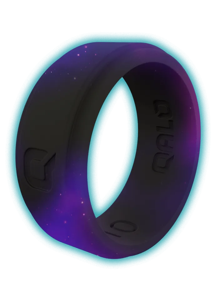 Men's Aqua Galaxy Glow Silicone Ring