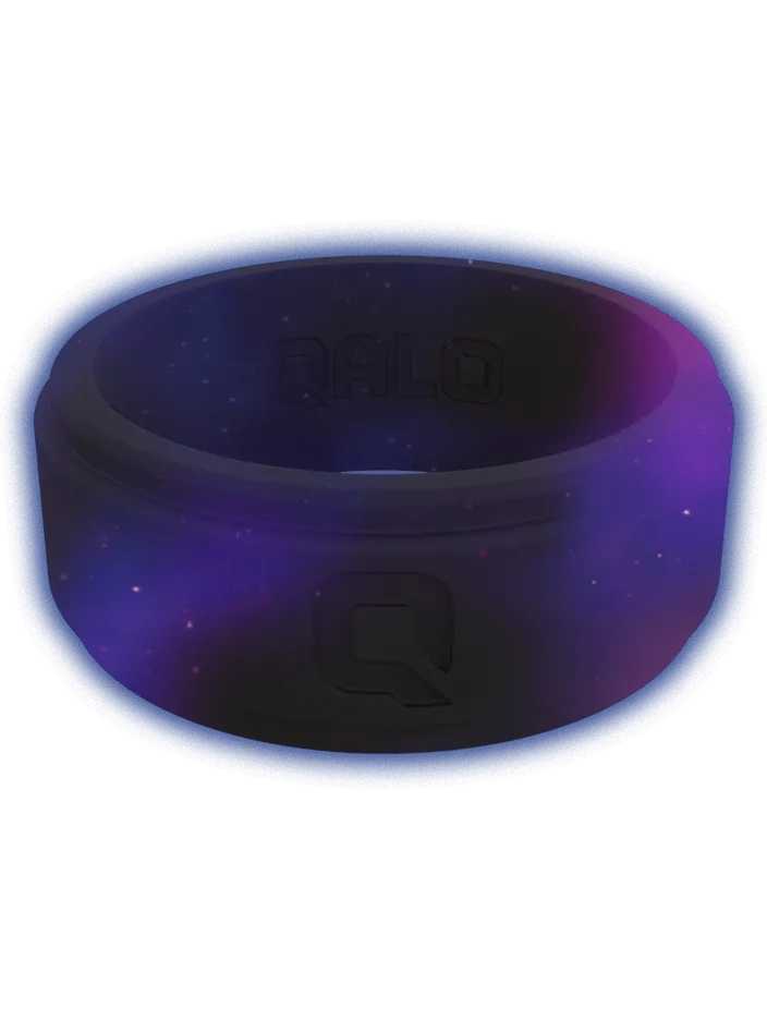 Men's Aqua Galaxy Glow Silicone Ring