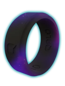 Men's Aqua Galaxy Glow Silicone Ring