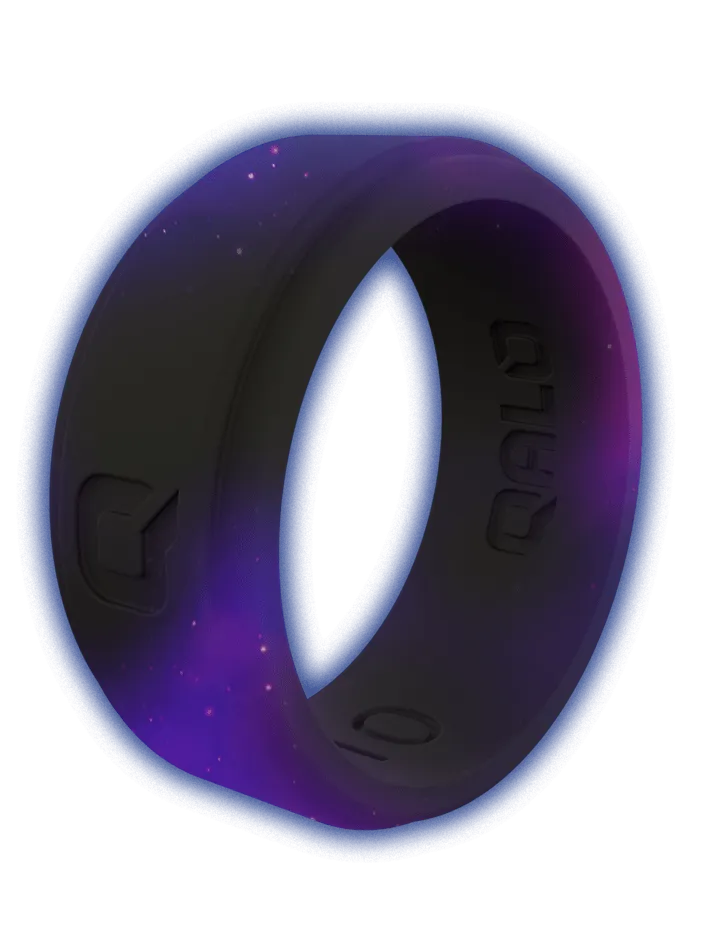 Men's Aqua Galaxy Glow Silicone Ring