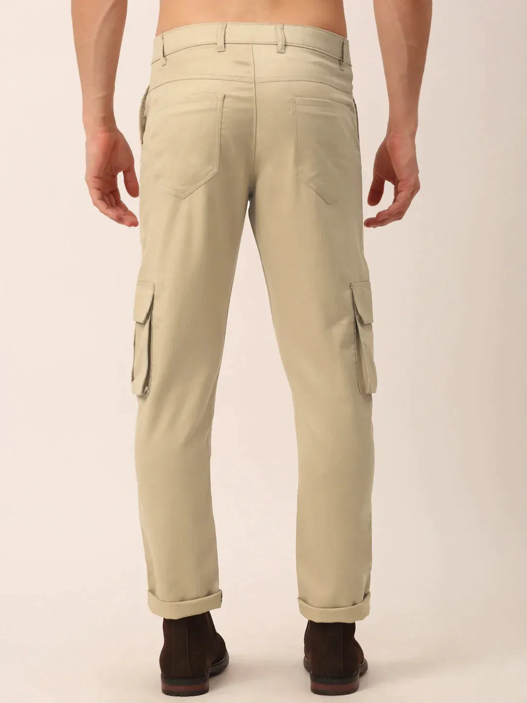 Men'S Casual Cotton Solid Cargo Pants