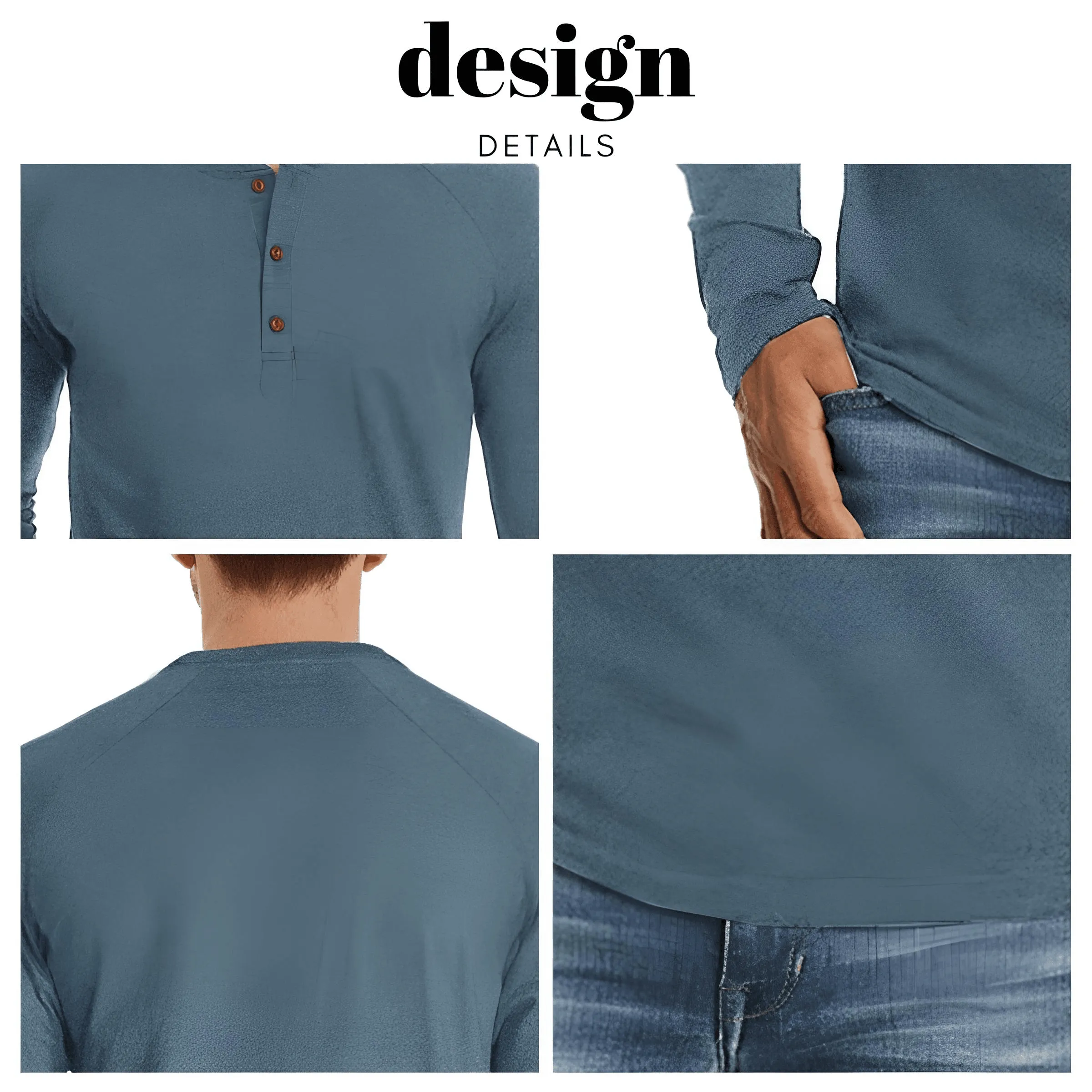 Men's Long Sleeve Shirt Fashion Button Design