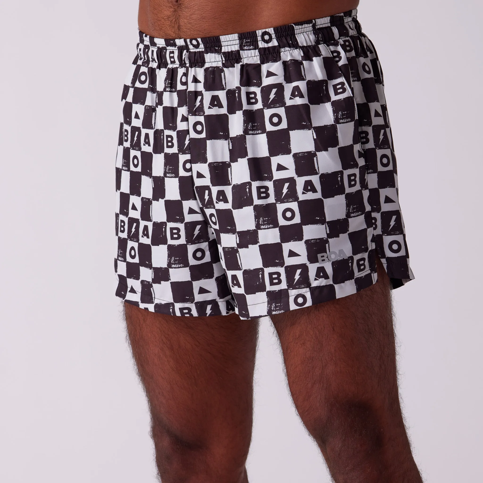 Men's Printed 3" Half Split Shorts - Checkers