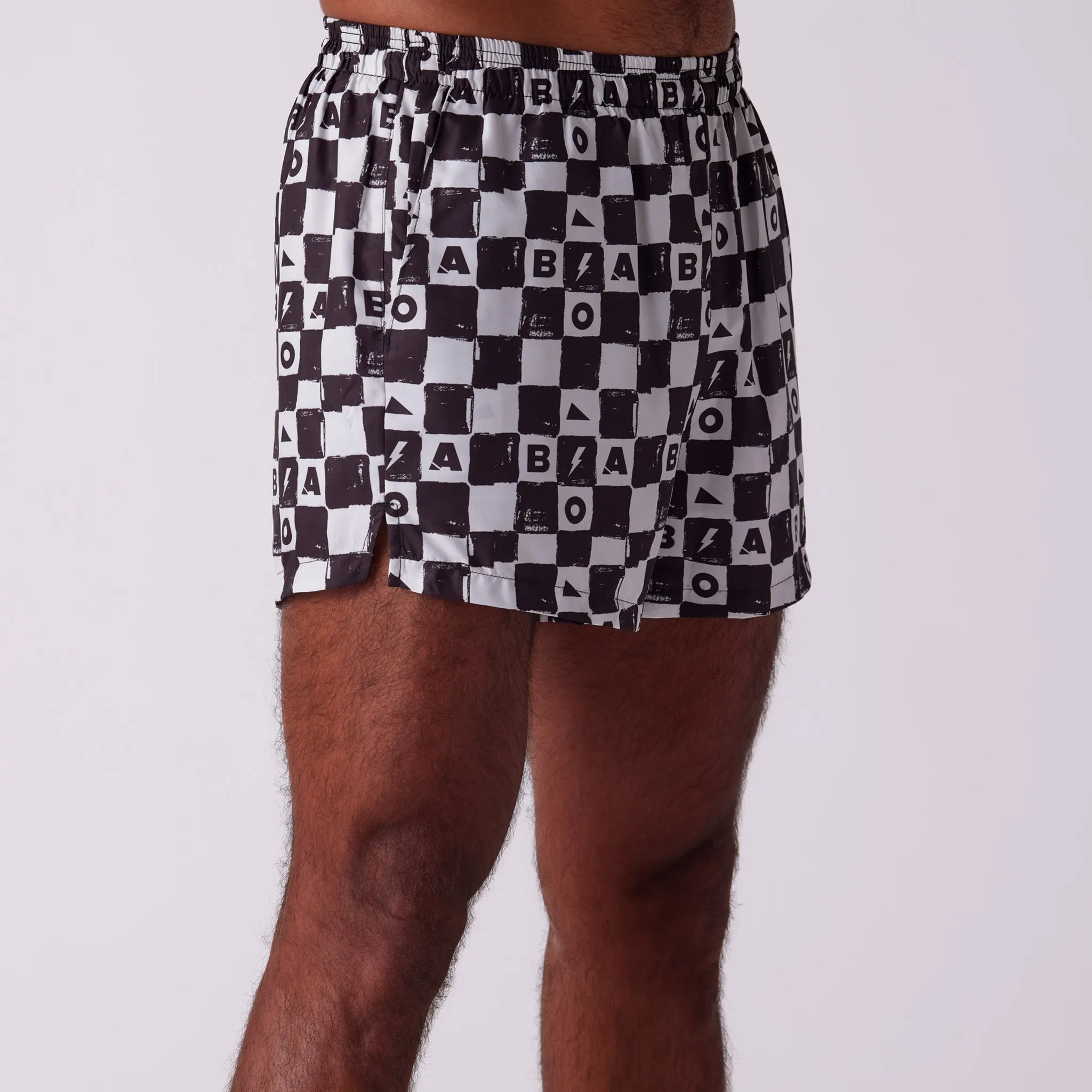 Men's Printed 3" Half Split Shorts - Checkers