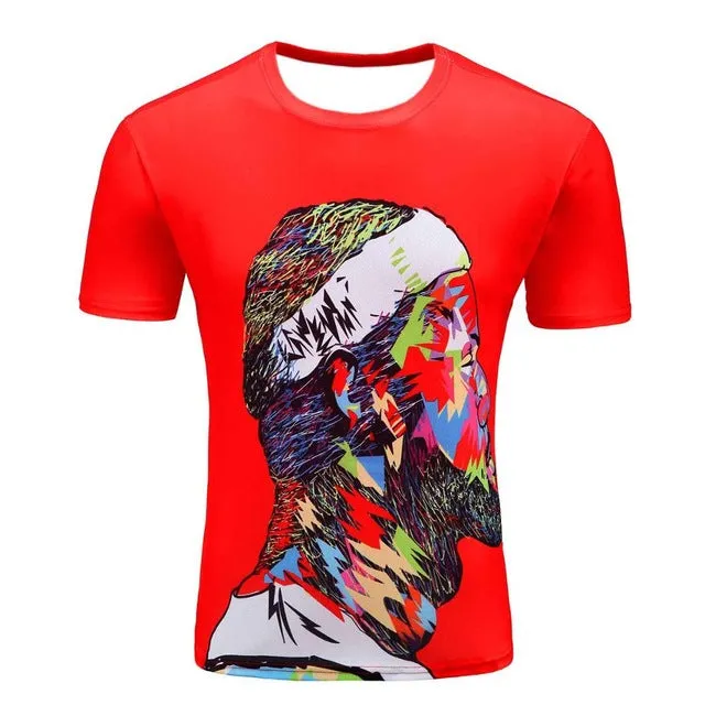 Men's Short Sleeve Polyester O-Neck T-Shirt Punk 3D Print Suicide squad T shirt Men t shirt M-4XL 2017 New Fashion top tees