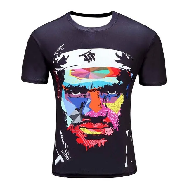 Men's Short Sleeve Polyester O-Neck T-Shirt Punk 3D Print Suicide squad T shirt Men t shirt M-4XL 2017 New Fashion top tees