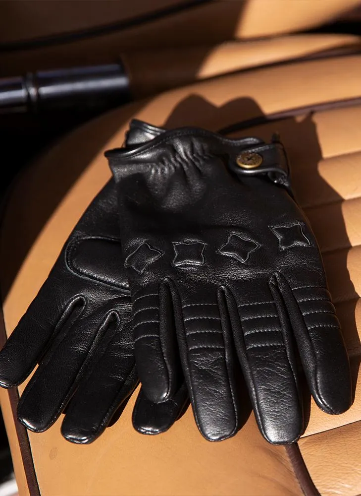 Men's The Suited Racer Cashmere-Lined Leather Driving Gloves