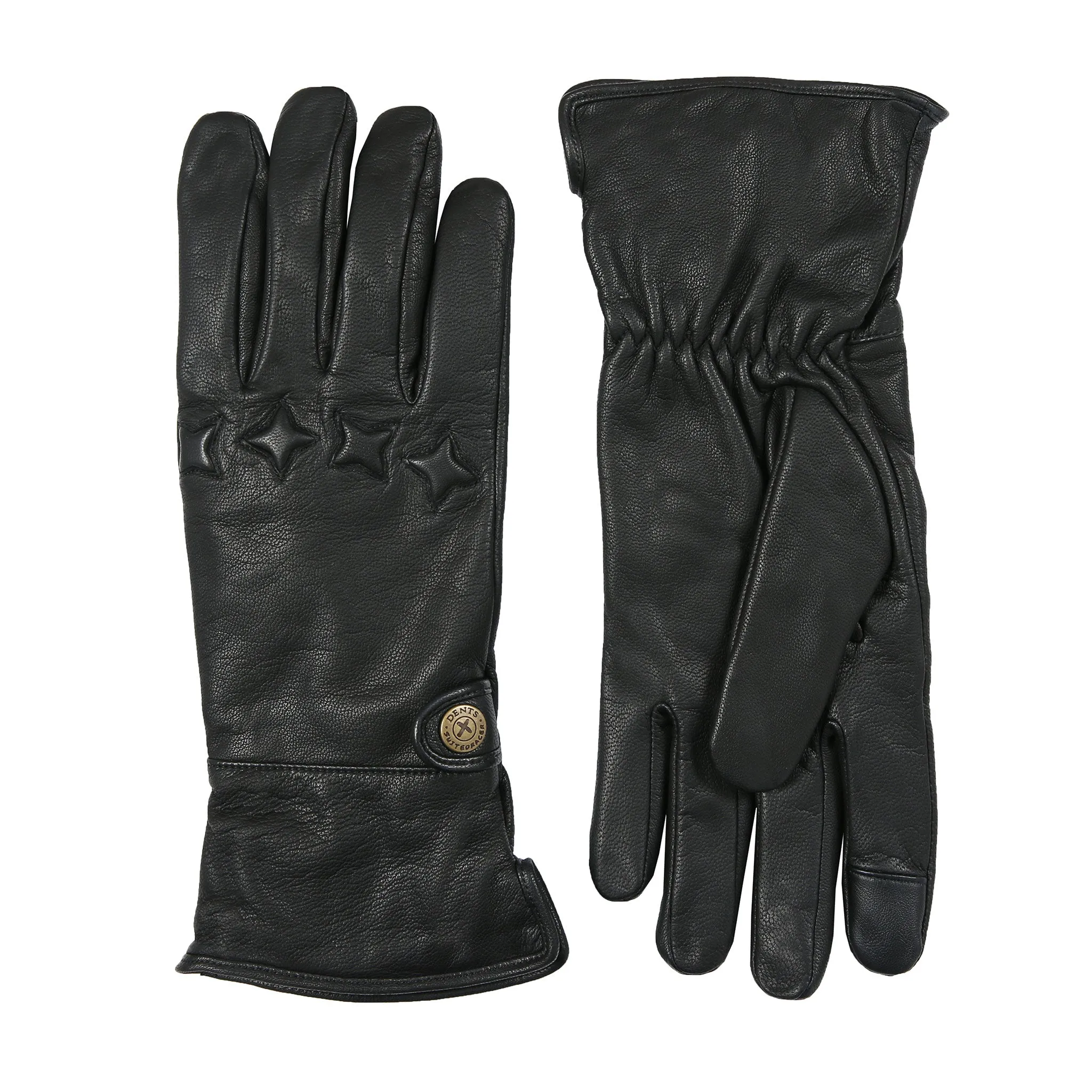 Men's The Suited Racer Touchscreen Water-Resistant Wool-Lined Goatskin Leather Gauntlet Gloves