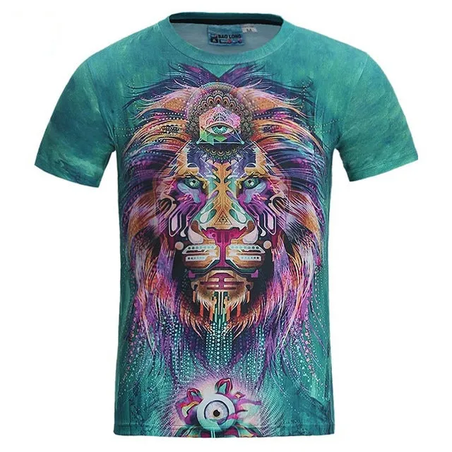 Mr.1991INC New Fashion Men/women 3d t-shirt funny print colorful hair Lion King summer cool t shirt street wear tops tees