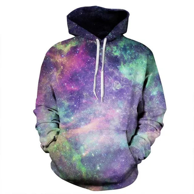 Mr.1991INC Space Galaxy 3d Sweatshirts Men/Women Hoodies With Hat Print Stars Nebula Autumn Winter Loose Thin Hooded Hoody Tops