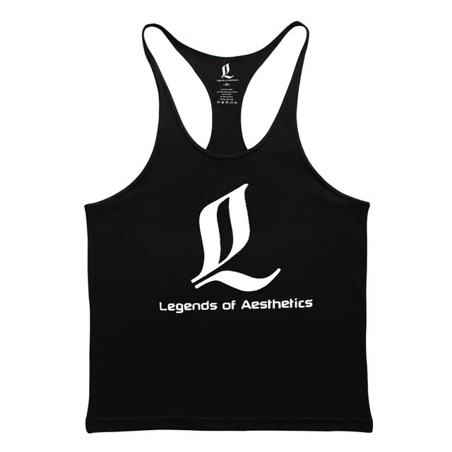 MUSCLE ALIVE Golds Gyms Tank Tops Mens Bodybuilding Clothes Fitness Men Singlet Sleeveless Cotton Workout Stringer Gyms Shirts