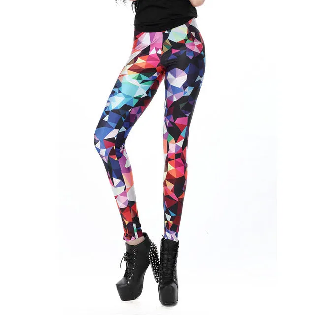 NADANBAO wholelsales New Fashion Women leggings  3D Printed color legins Ray fluorescence leggins pant legging for Woman