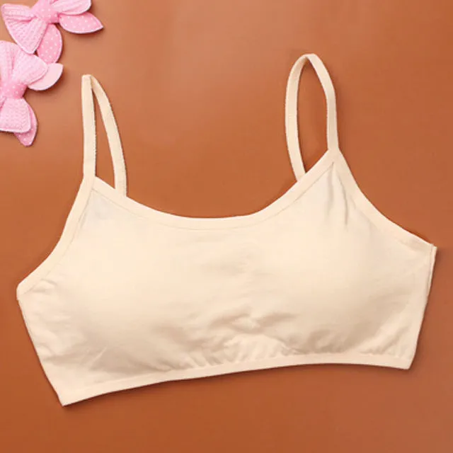 New Cotton Children Bra Young Teenagers Girl student Confortable thin Underwear Summer Narrow Shoulder Strap Bras  F0086