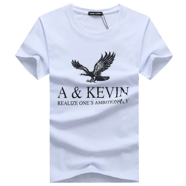 New Pure cotton Short  brand T Shirt Men's large size T Shirt Slim Fit Fashion Eagle Printed t-shirt men plus Size S -5XL