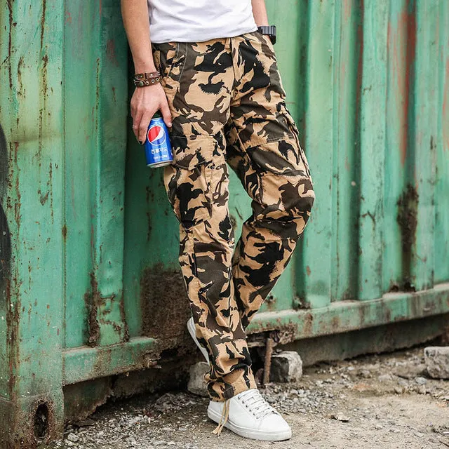 OONU 2017 NEW Summer Thin Men's Cargo Pants Casual Breathable  Baggy  Overalls Trousers For Men Military Camouflage Tactical 501