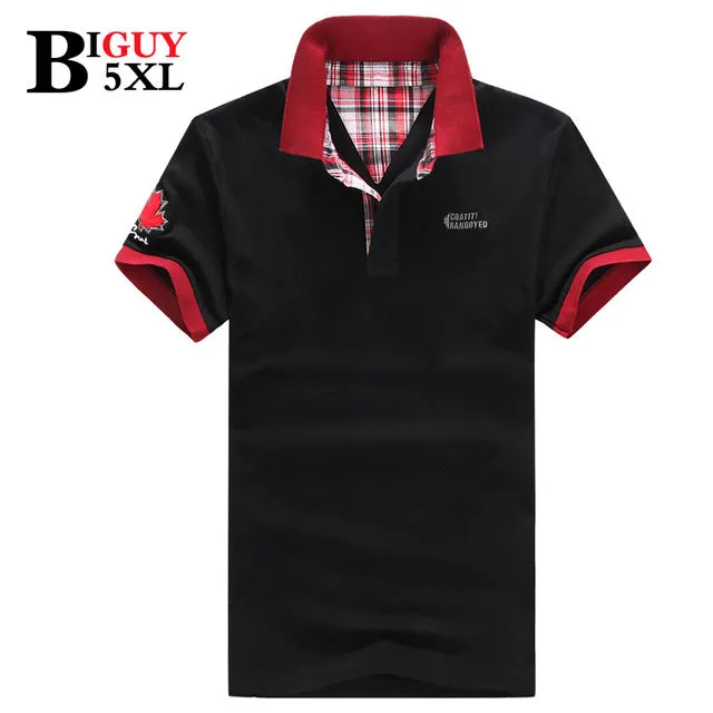 Plus Size 3xl 4xl 5xl Polo Shirt Men Short Sleeve Fashion Cheap Mens Polos 2017 summer Casual White Black Male Polo Shirts wear