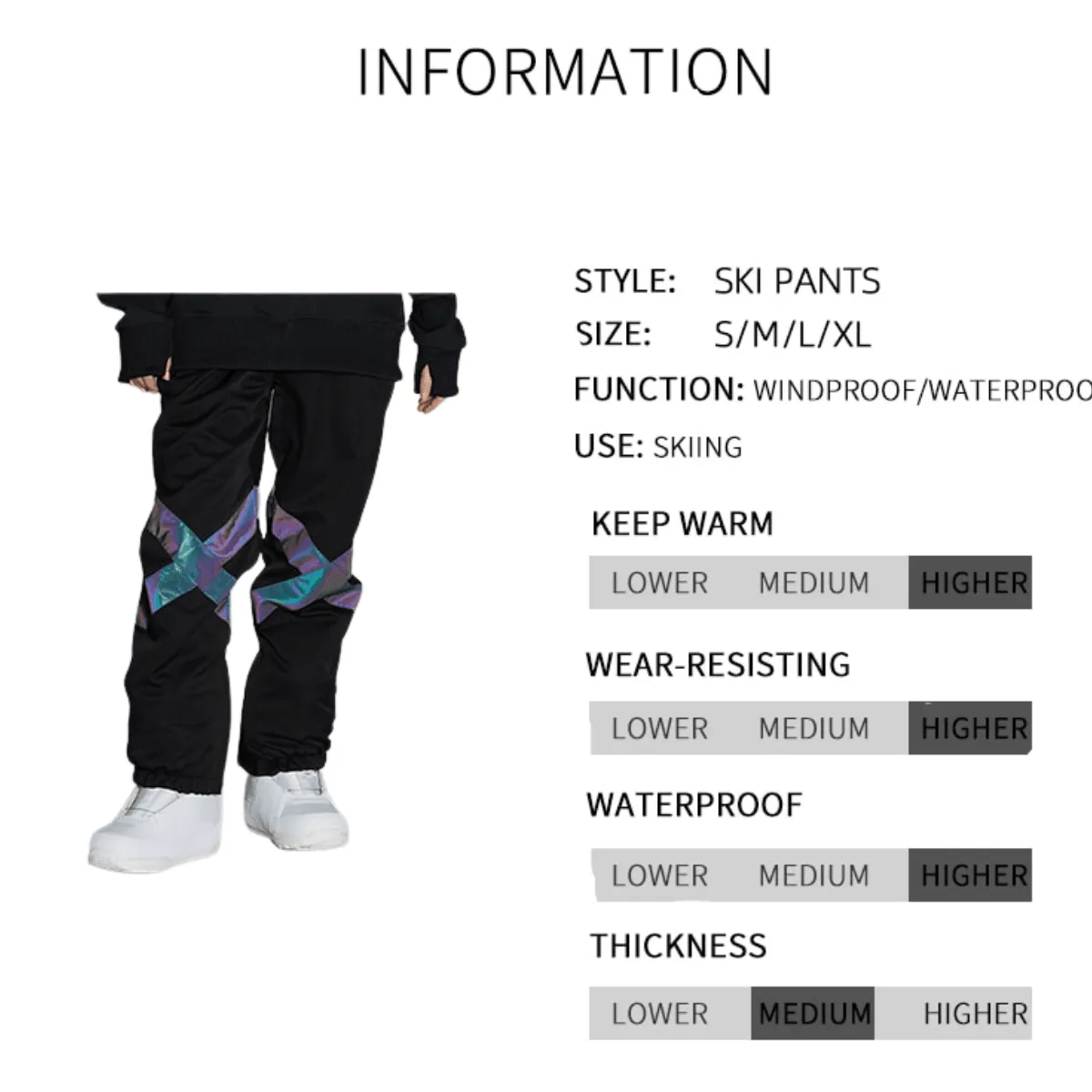 Professional Reflective Ski Pants