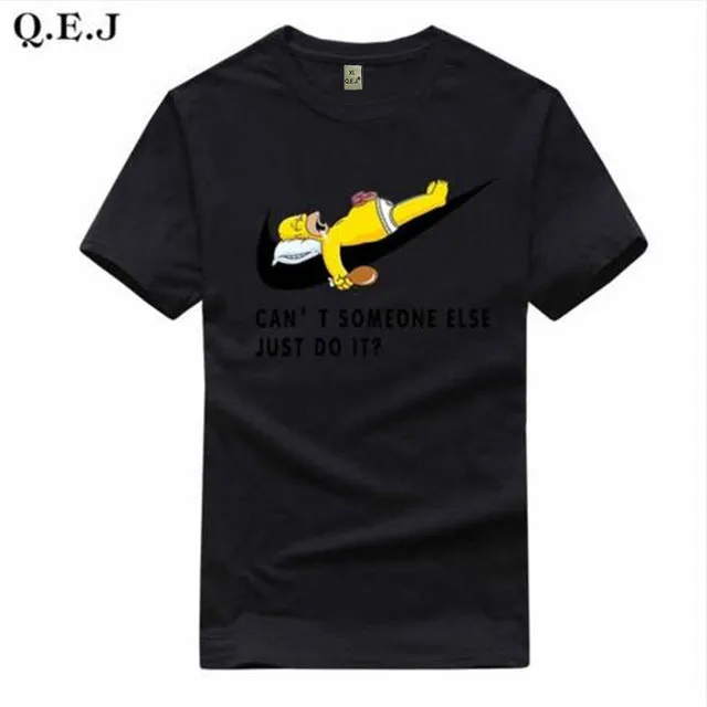 Q.E.J 2016 New Letter Print T Shirt Mens Black And White Comic Con Cosplay T-shirts Summer Skateboard Tee Boy Skate Tshirt Tops