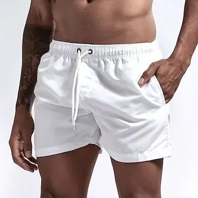 Quick-Dry Men's Swim Trunks with Drawstring Waist and Pockets