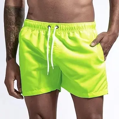 Quick-Dry Men's Swim Trunks with Drawstring Waist and Pockets