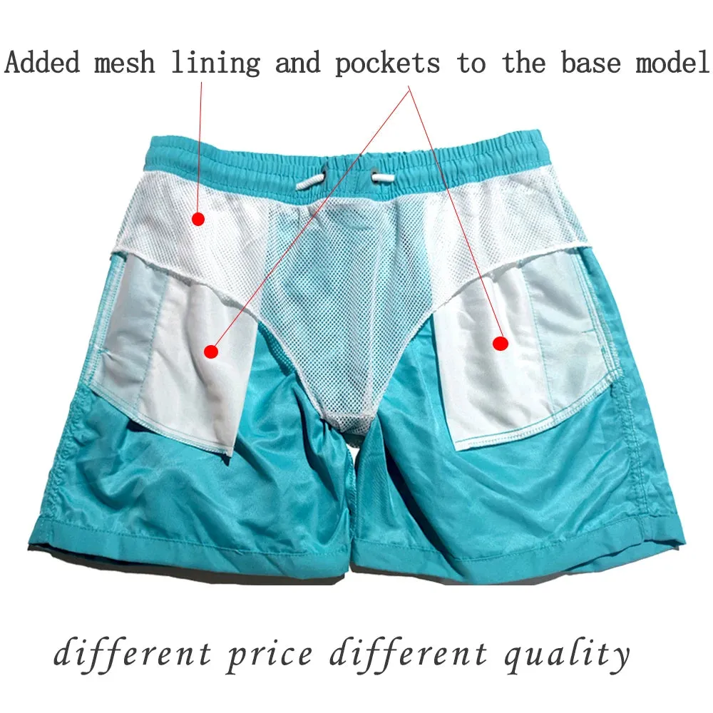 Quick-Dry Men's Swim Trunks with Drawstring Waist and Pockets