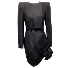 RVDK Limited Edition Black Jacquard Dress with Patent Leather